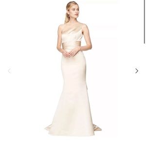 Euro champagne satin one should bridesmaid or gala dress
